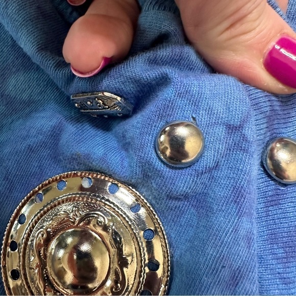 Vintage Stonewashed Western Motif Shirt in Blue One Size - Picture 6 of 11